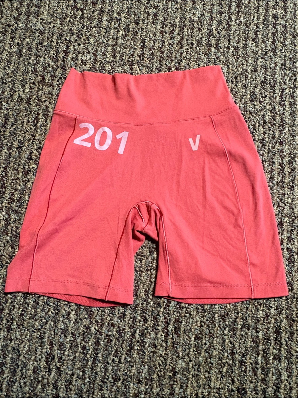 2025 CrossFit Games Women's High-Waist Coral Bike Shorts with Subtle Logo